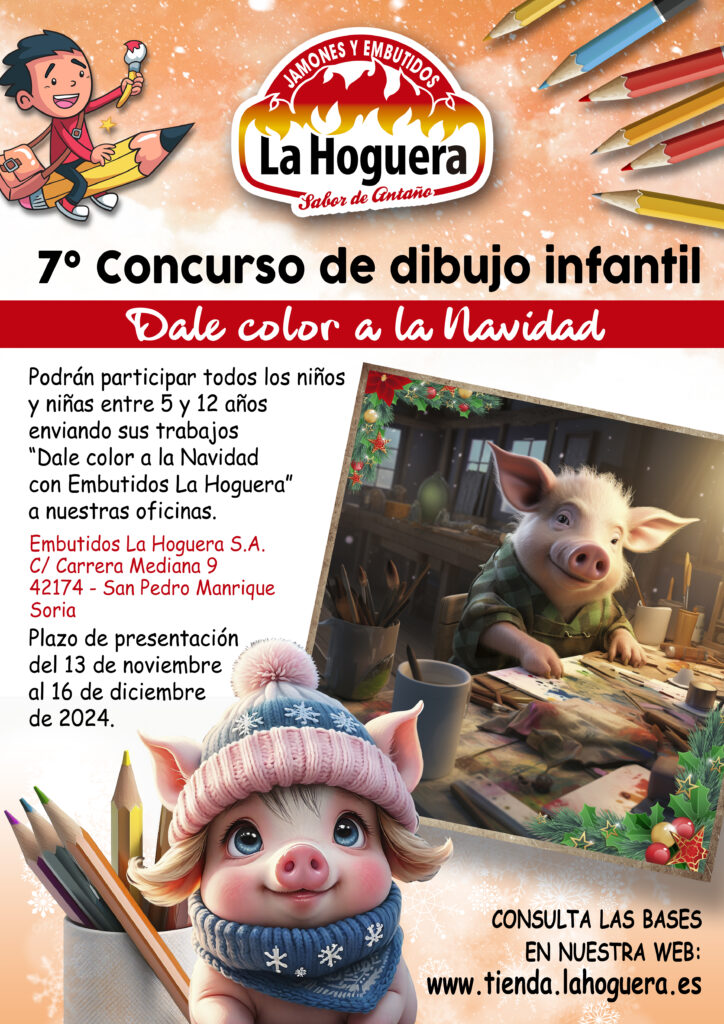Embutidos La Hoguera participativos dibujo infantil Navidad concurso de ilustración.